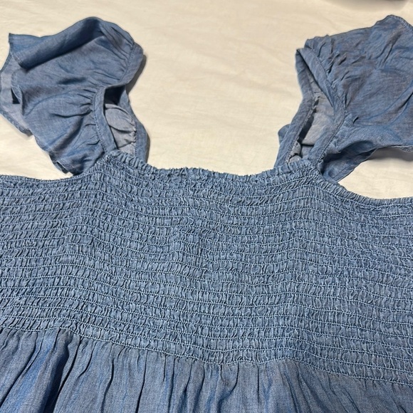 LOFT Blue Smocked Ruffled Camisole - Picture 2 of 5